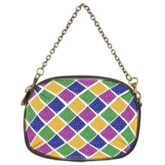 African Illutrations Plaid Color Rainbow Blue Green Yellow Purple White Line Chevron Wave Polkadot Chain Purses (one Side)  by Mariart