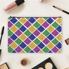 African Illutrations Plaid Color Rainbow Blue Green Yellow Purple White Line Chevron Wave Polkadot Cosmetic Bag (large)  by Mariart