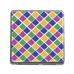 African Illutrations Plaid Color Rainbow Blue Green Yellow Purple White Line Chevron Wave Polkadot Memory Card Reader (square) by Mariart