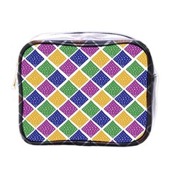 African Illutrations Plaid Color Rainbow Blue Green Yellow Purple White Line Chevron Wave Polkadot Mini Toiletries Bags by Mariart