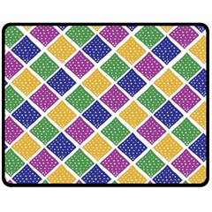 African Illutrations Plaid Color Rainbow Blue Green Yellow Purple White Line Chevron Wave Polkadot Fleece Blanket (medium)  by Mariart