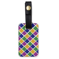 African Illutrations Plaid Color Rainbow Blue Green Yellow Purple White Line Chevron Wave Polkadot Luggage Tags (one Side)  by Mariart