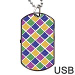 African Illutrations Plaid Color Rainbow Blue Green Yellow Purple White Line Chevron Wave Polkadot Dog Tag USB Flash (One Side) Front