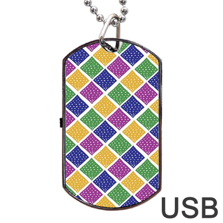 African Illutrations Plaid Color Rainbow Blue Green Yellow Purple White Line Chevron Wave Polkadot Dog Tag USB Flash (One Side)