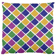 African Illutrations Plaid Color Rainbow Blue Green Yellow Purple White Line Chevron Wave Polkadot Large Cushion Case (two Sides) by Mariart