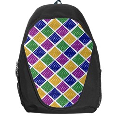 African Illutrations Plaid Color Rainbow Blue Green Yellow Purple White Line Chevron Wave Polkadot Backpack Bag by Mariart