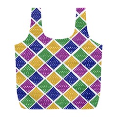 African Illutrations Plaid Color Rainbow Blue Green Yellow Purple White Line Chevron Wave Polkadot Full Print Recycle Bags (l)  by Mariart