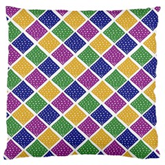 African Illutrations Plaid Color Rainbow Blue Green Yellow Purple White Line Chevron Wave Polkadot Large Flano Cushion Case (one Side) by Mariart