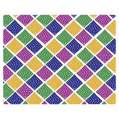 African Illutrations Plaid Color Rainbow Blue Green Yellow Purple White Line Chevron Wave Polkadot Double Sided Flano Blanket (medium)  by Mariart