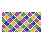 African Illutrations Plaid Color Rainbow Blue Green Yellow Purple White Line Chevron Wave Polkadot Satin Shawl Front