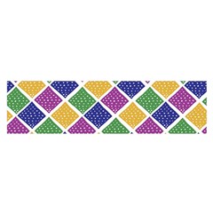 African Illutrations Plaid Color Rainbow Blue Green Yellow Purple White Line Chevron Wave Polkadot Satin Scarf (oblong) by Mariart