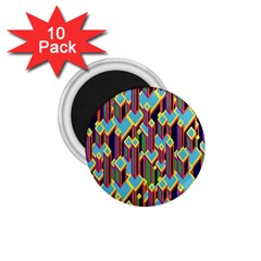 Building City Plaid Chevron Wave Blue Green 1 75  Magnets (10 Pack) 