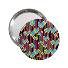 Building City Plaid Chevron Wave Blue Green 2 25  Handbag Mirrors by Mariart