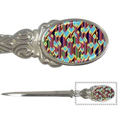 Building City Plaid Chevron Wave Blue Green Letter Openers by Mariart