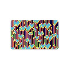 Building City Plaid Chevron Wave Blue Green Magnet (name Card) by Mariart