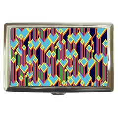 Building City Plaid Chevron Wave Blue Green Cigarette Money Cases by Mariart