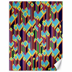 Building City Plaid Chevron Wave Blue Green Canvas 18  X 24   by Mariart