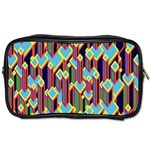 Building City Plaid Chevron Wave Blue Green Toiletries Bags 2-Side Front