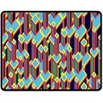 Building City Plaid Chevron Wave Blue Green Fleece Blanket (Medium)  60 x50  Blanket Front