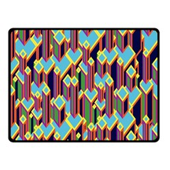 Building City Plaid Chevron Wave Blue Green Double Sided Fleece Blanket (small)  by Mariart