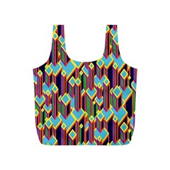 Building City Plaid Chevron Wave Blue Green Full Print Recycle Bags (s)  by Mariart