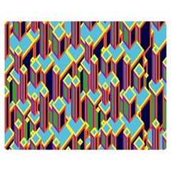 Building City Plaid Chevron Wave Blue Green Double Sided Flano Blanket (medium)  by Mariart