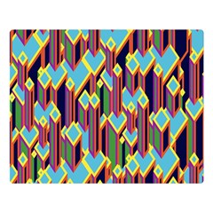 Building City Plaid Chevron Wave Blue Green Double Sided Flano Blanket (large)  by Mariart