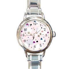 Cheers Polkadot Circle Color Rainbow Round Italian Charm Watch by Mariart