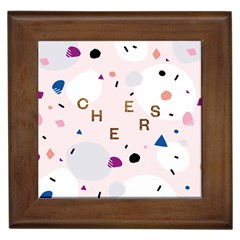 Cheers Polkadot Circle Color Rainbow Framed Tiles