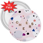 Cheers Polkadot Circle Color Rainbow 3  Buttons (10 pack)  Front