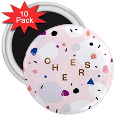 Cheers Polkadot Circle Color Rainbow 3  Magnets (10 Pack)  by Mariart