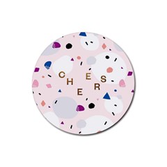 Cheers Polkadot Circle Color Rainbow Rubber Coaster (round)  by Mariart