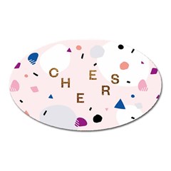 Cheers Polkadot Circle Color Rainbow Oval Magnet by Mariart