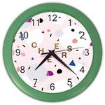 Cheers Polkadot Circle Color Rainbow Color Wall Clocks Front