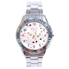 Cheers Polkadot Circle Color Rainbow Stainless Steel Analogue Watch by Mariart