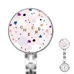 Cheers Polkadot Circle Color Rainbow Stainless Steel Nurses Watch Front