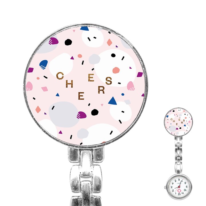 Cheers Polkadot Circle Color Rainbow Stainless Steel Nurses Watch