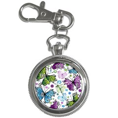 Butterfly Animals Fly Purple Green Blue Polkadot Flower Floral Star Key Chain Watches by Mariart