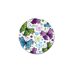 Butterfly Animals Fly Purple Green Blue Polkadot Flower Floral Star Golf Ball Marker (4 Pack) by Mariart