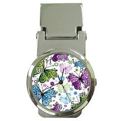 Butterfly Animals Fly Purple Green Blue Polkadot Flower Floral Star Money Clip Watches by Mariart