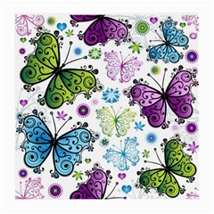 Butterfly Animals Fly Purple Green Blue Polkadot Flower Floral Star Medium Glasses Cloth by Mariart