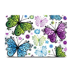 Butterfly Animals Fly Purple Green Blue Polkadot Flower Floral Star Plate Mats by Mariart