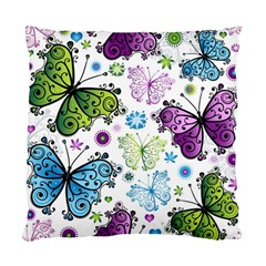 Butterfly Animals Fly Purple Green Blue Polkadot Flower Floral Star Standard Cushion Case (one Side) by Mariart