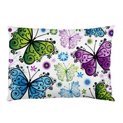 Butterfly Animals Fly Purple Green Blue Polkadot Flower Floral Star Pillow Case by Mariart