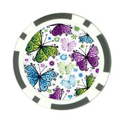 Butterfly Animals Fly Purple Green Blue Polkadot Flower Floral Star Poker Chip Card Guard (10 Pack) by Mariart