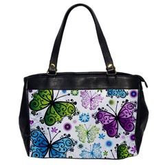 Butterfly Animals Fly Purple Green Blue Polkadot Flower Floral Star Office Handbags by Mariart