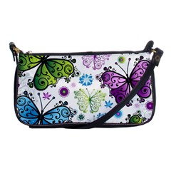 Butterfly Animals Fly Purple Green Blue Polkadot Flower Floral Star Shoulder Clutch Bags by Mariart