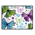 Butterfly Animals Fly Purple Green Blue Polkadot Flower Floral Star Fleece Blanket (Small) 50 x40  Blanket Front