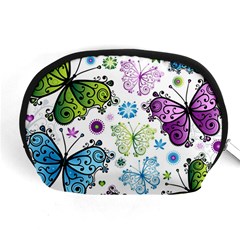 Butterfly Animals Fly Purple Green Blue Polkadot Flower Floral Star Accessory Pouches (medium)  by Mariart