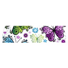 Butterfly Animals Fly Purple Green Blue Polkadot Flower Floral Star Satin Scarf (oblong) by Mariart